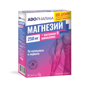 АBO Pharma - Магнезий 250mg+B комплекс - таблетки -30 бр./оп.